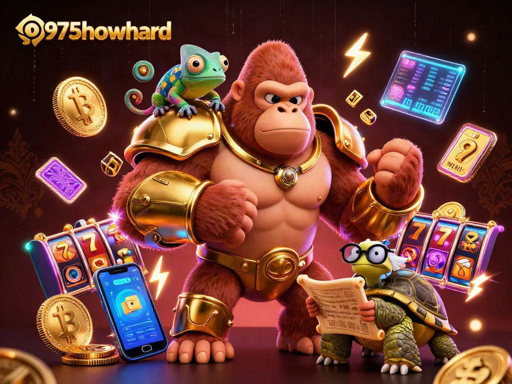 Engage in thrilling gameplay at 975howard casino with vibrant characters and dynamic gambling symbols.