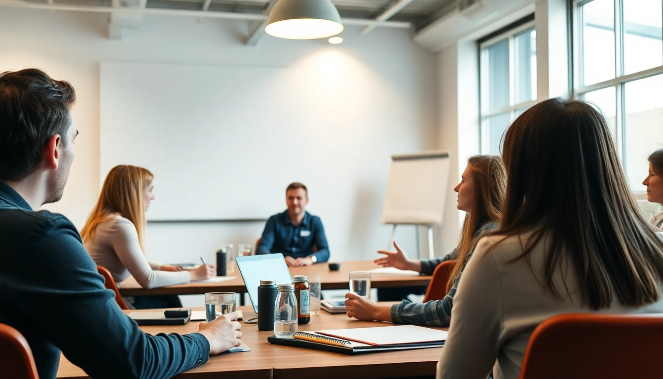 Faszinate Karriere Coaching-Session mit fokussierten Teilnehmern, die wertvolle Einblicke erhalten.