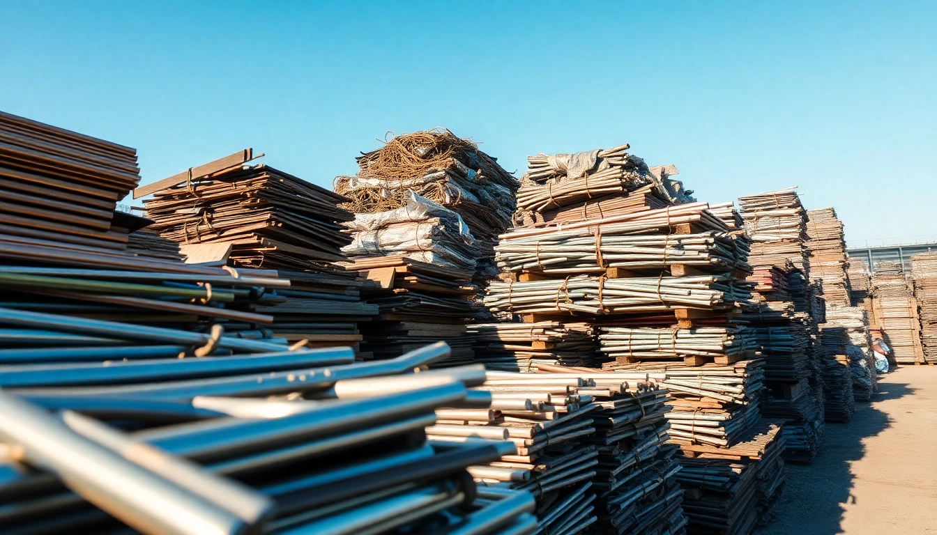 View of Schrottplatz Remscheid with various types of scrap metal ready for recycling.