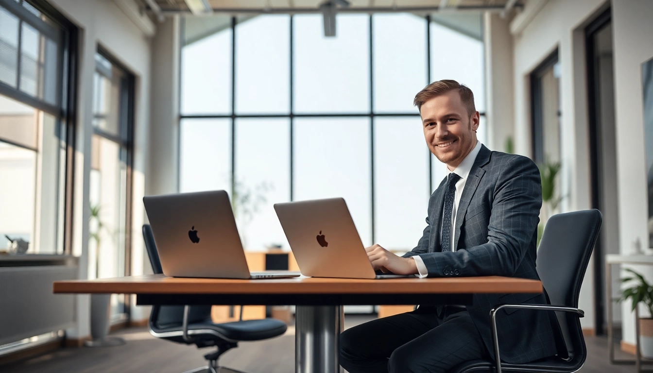 Professioneller Headhunter Schweiz arbeitet konzentriert in einem modernen Büro