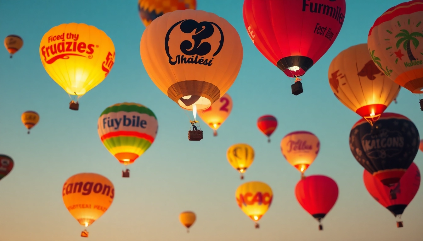 Luftballons bedrucken in bunten Varianten, die fröhlich in der Luft schweben.