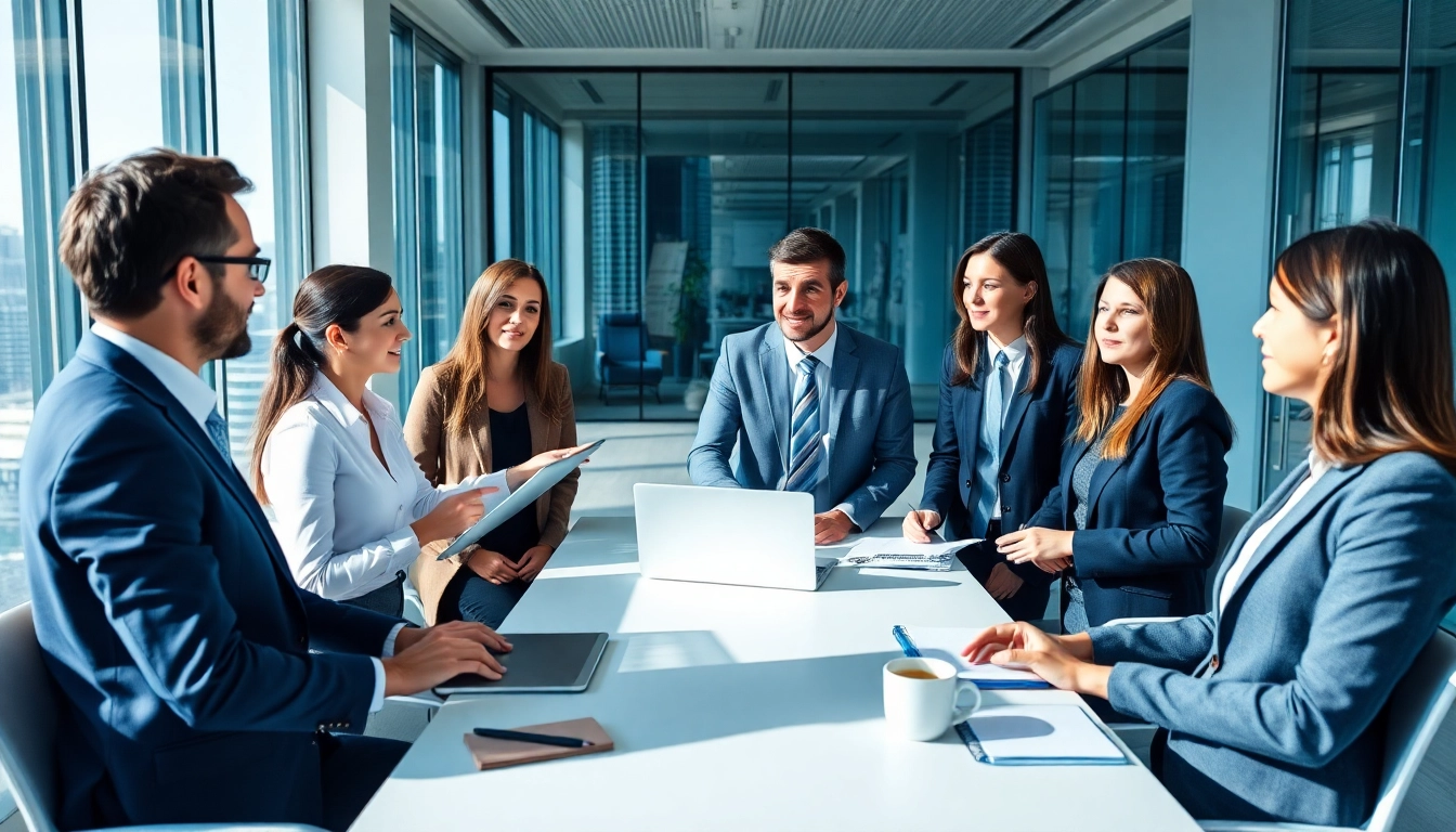 Business professionals discussing recruitment strategies as Headhunter Frankfurt enhances their search for talent.