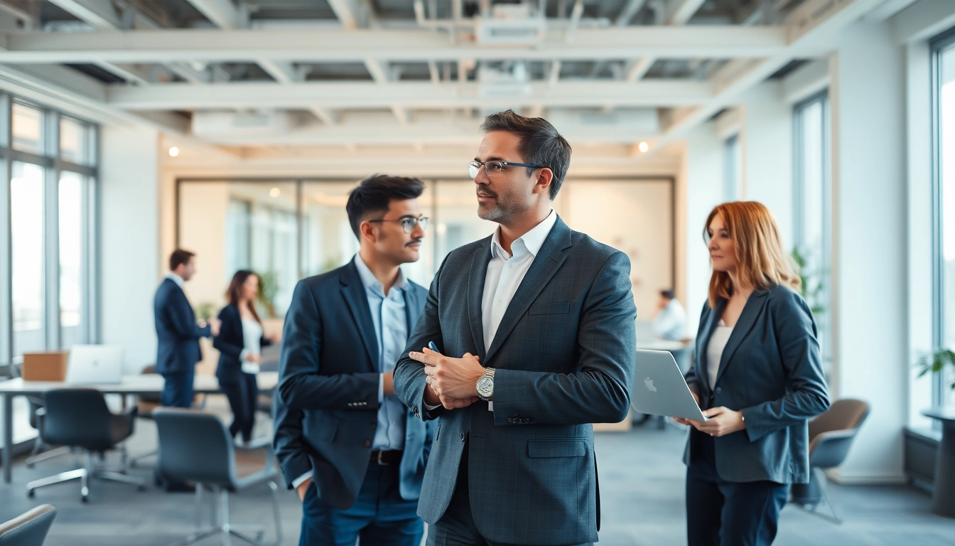 Headhunter Executive Search in Aktion: Professioneller Austausch im Büro mit Führungskraft und Headhunter.