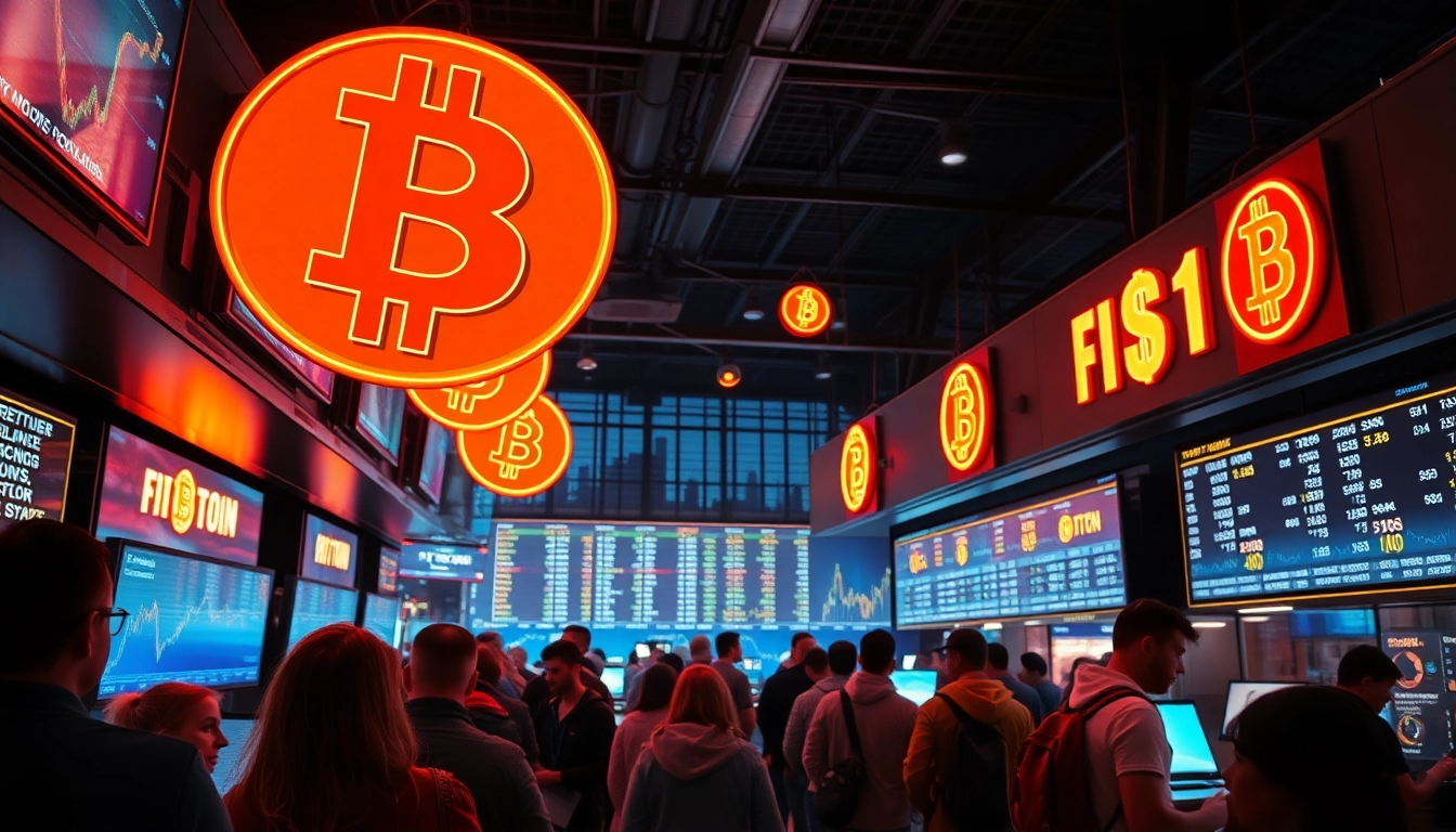 Visualisierung eines Bitcoin-Marktplatzes mit bitcoin price usd in Echtzeit, lebendig und futuristisch.