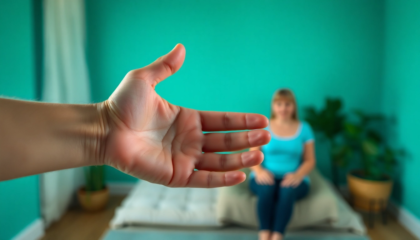 Unterstützende Hand in einer suchttherapie Umgebung zeigt Hoffnung und Heilung.