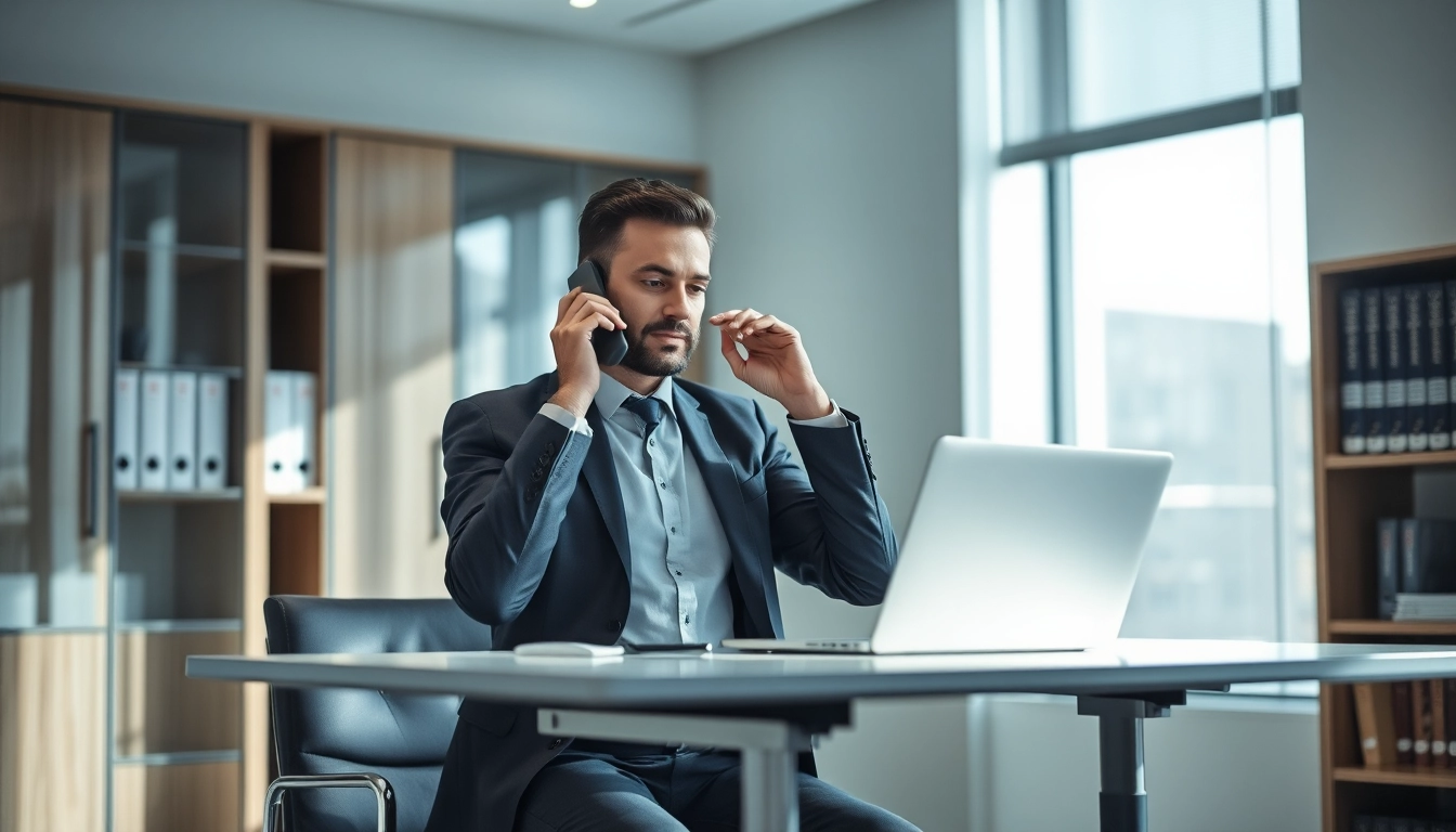 Headhunter im modernen Büro, der professionelle Beratung anbietet.