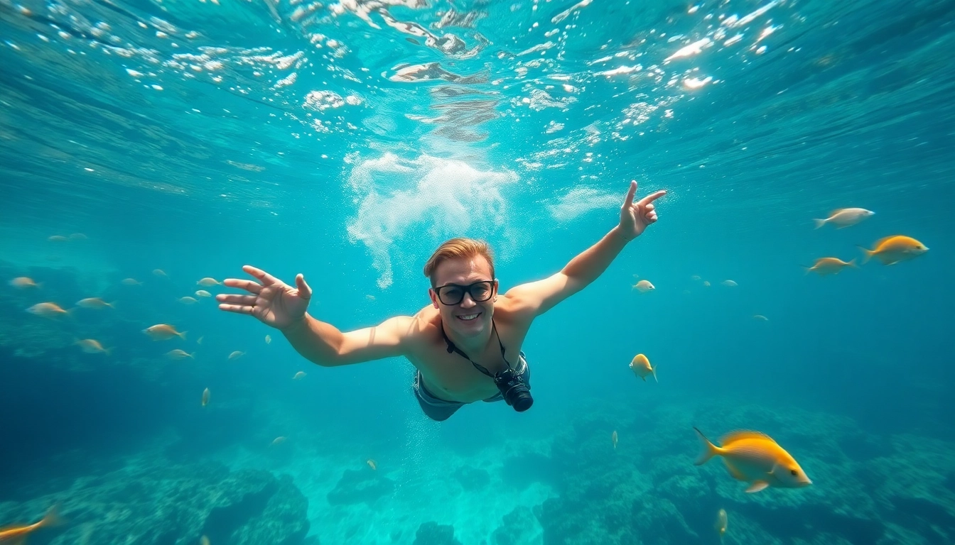 Tauchen in Playa del Carmen: Ein Taucher erkundet die bunten Korallenriffe der Karibik.