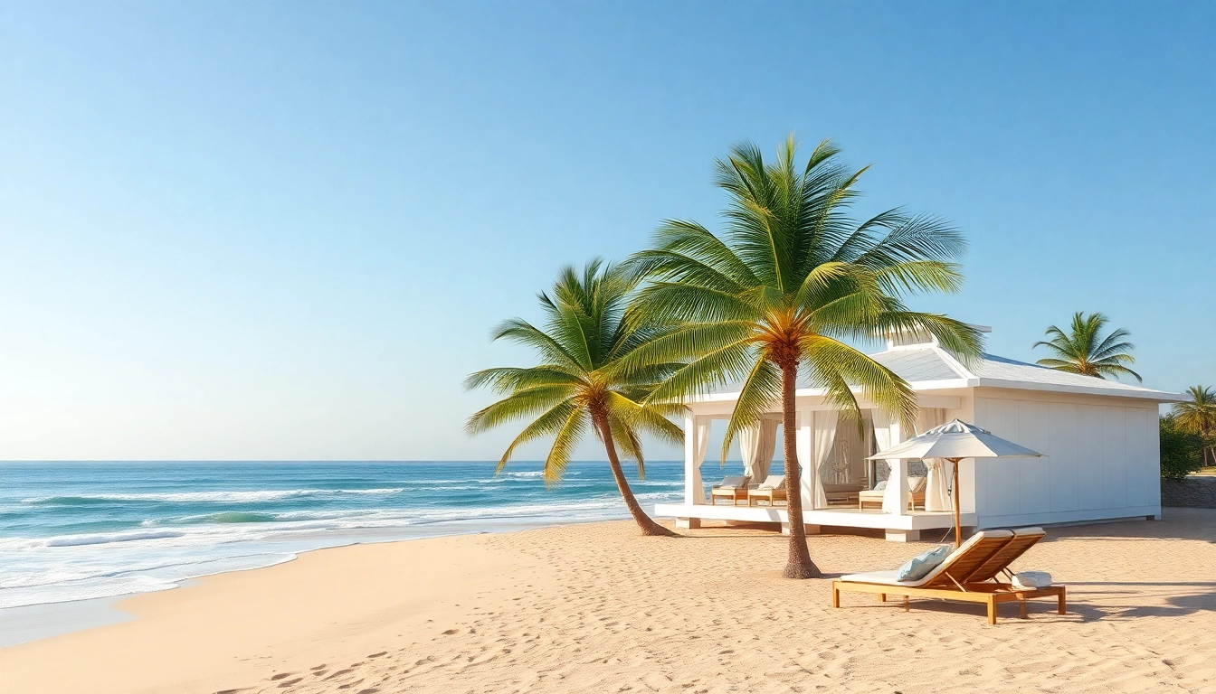 Genießen Sie die entspannende Atmosphäre des coastal cabana, wo Luxus auf Strandurlaub trifft.