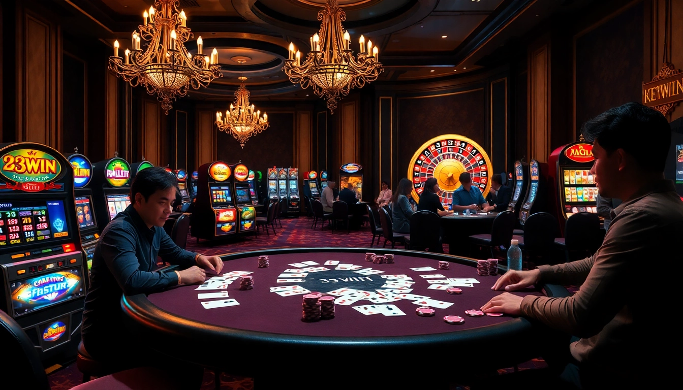 Experience the thrill of 33WIN at a luxurious casino poker table with vibrant chips and cards.