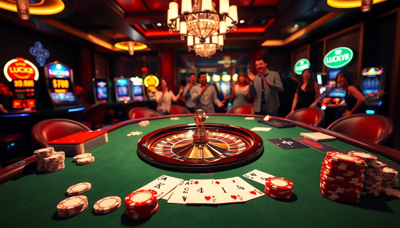 Trải nghiệm màn chơi đầy hồi hộp tại LUCK8 và LUCKY8 với cảnh casino sang trọng của chúng tôi.