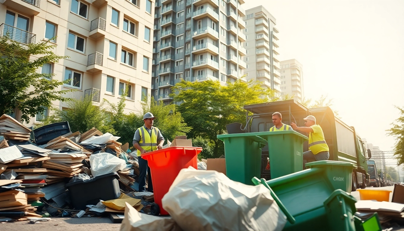 Express-Entsorgung@gmx.de zeigt ein professionelles Team bei der Abfallentsorgung in der Stadt.