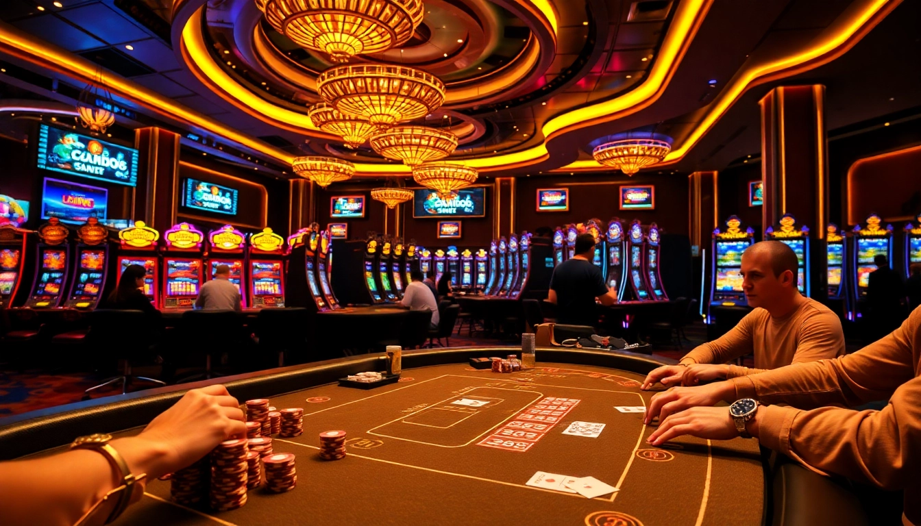 Experience thrilling gameplay at kp88 with vibrant casino tables, engaging players, and dynamic gaming atmosphere.