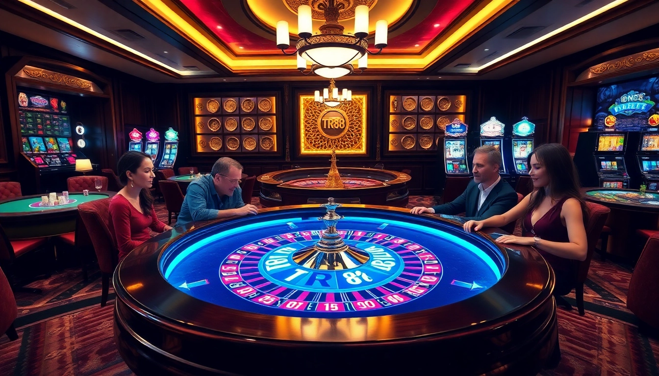 Engage in an exciting casino experience with luxury elements featuring a TR88 roulette table.